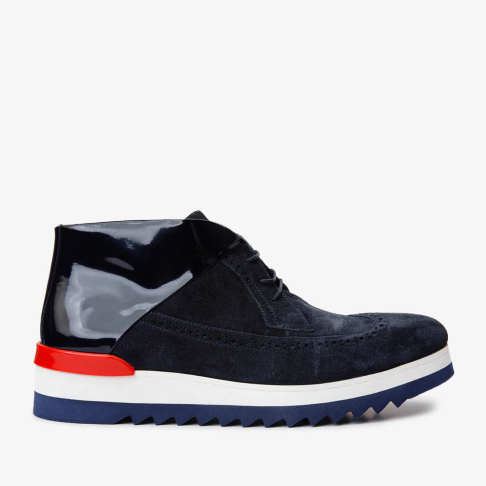 The Kagan Navy Blue Wingtip Chukka Sneaker Boot Universal Fit