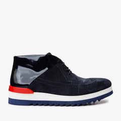 The Kagan Navy Blue Wingtip Chukka Sneaker Boot Universal Fit