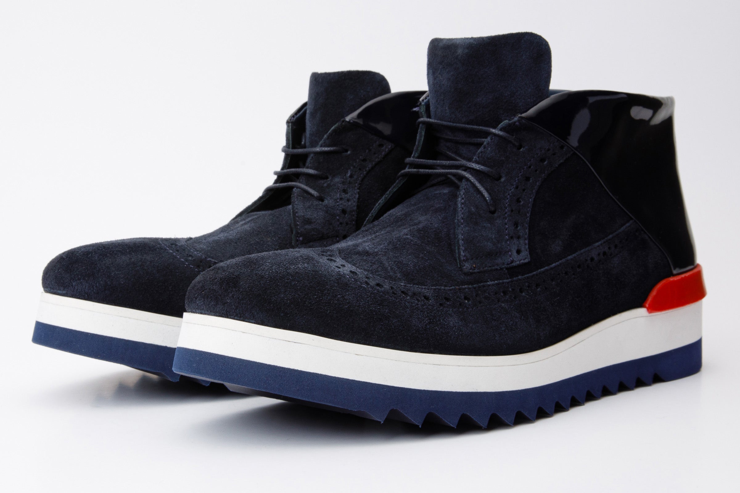 The Kagan Navy Blue Wingtip Chukka Sneaker Boot Universal Fit