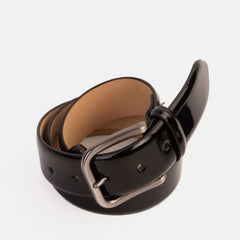 The Royal Hand Craft Black Patent Leather Belt Fine Craftsmanship