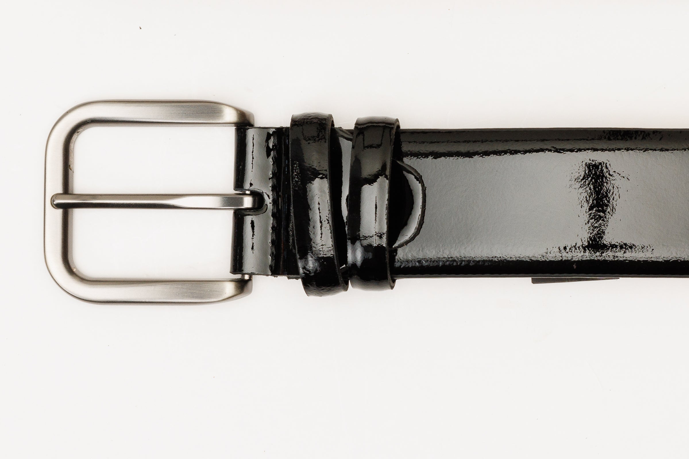 The Royal Hand Craft Black Patent Leather Belt Fine Craftsmanship