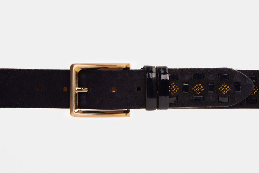 The Vicino Navy Leather Belt Exclusive Style