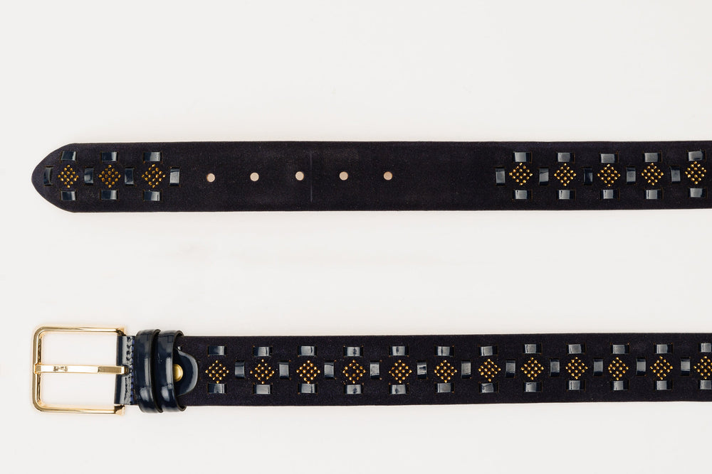The Vicino Navy Leather Belt Exclusive Style