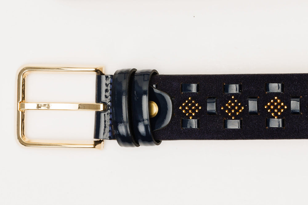 The Vicino Navy Leather Belt Exclusive Style