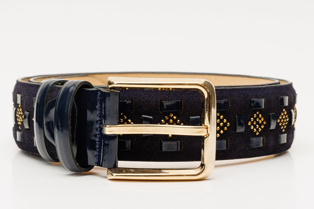 The Vicino Navy Leather Belt Exclusive Style