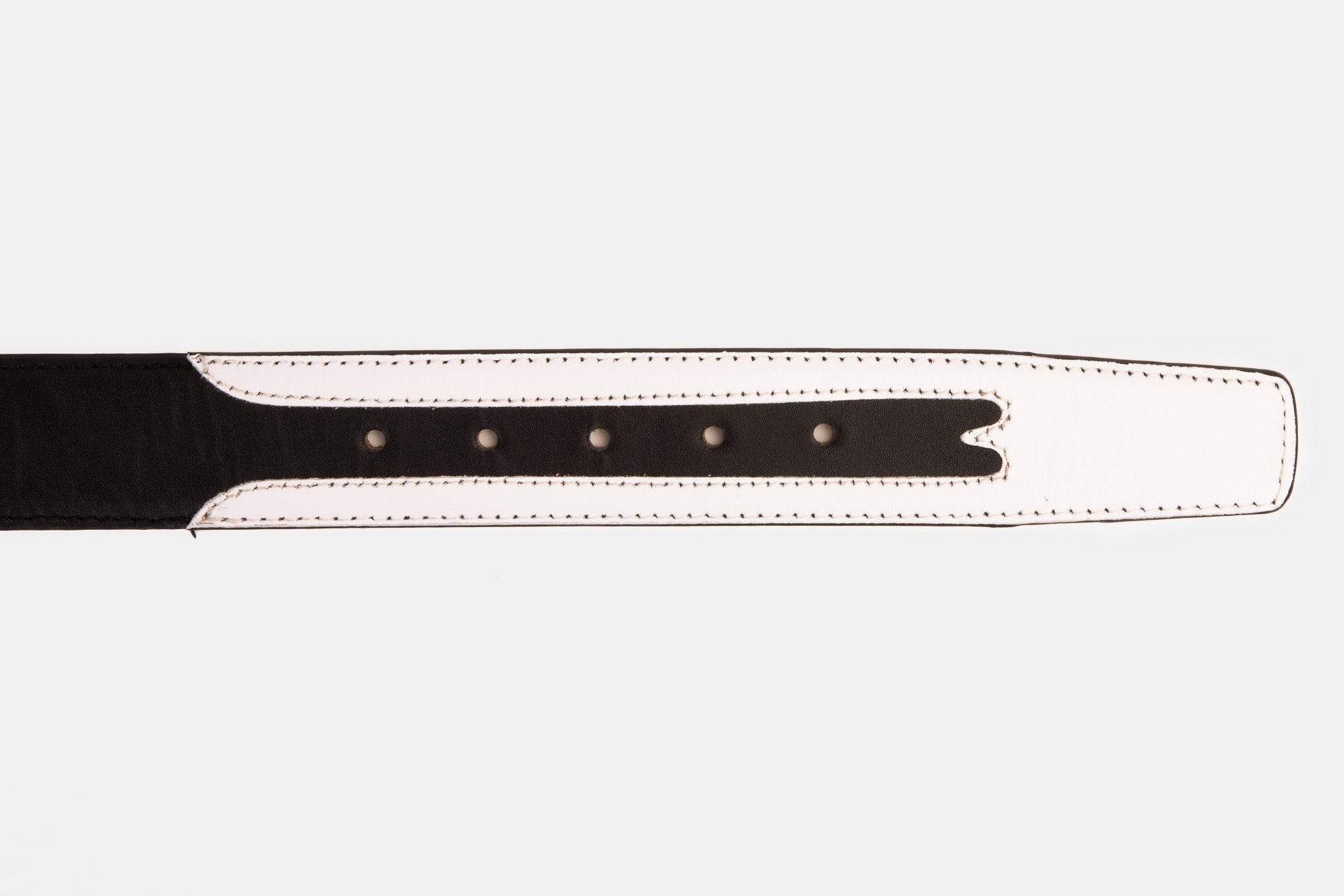 The Neiva Black\/White Leather Belt Universal Fit