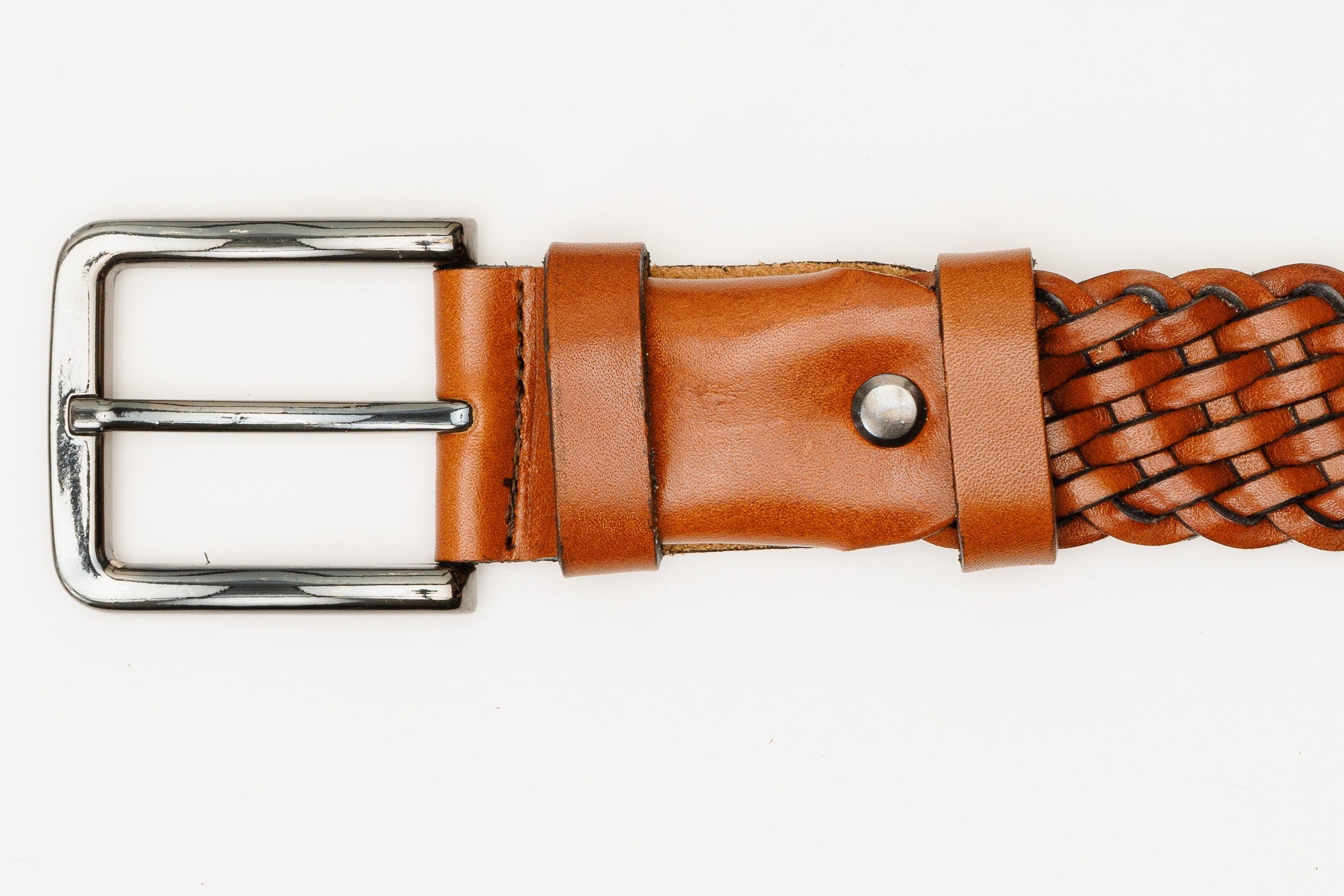 The Mclean Woven Brown Leather Belt On Sale