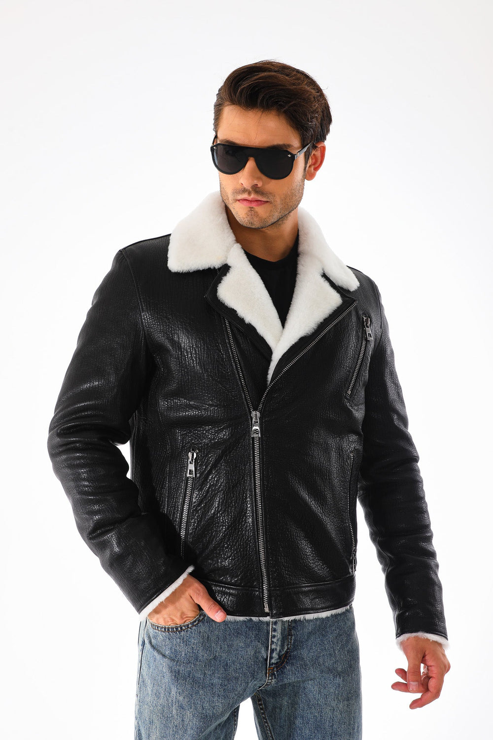 The Cortina Black Shearling Leather Jacket Fine Craftsmanship