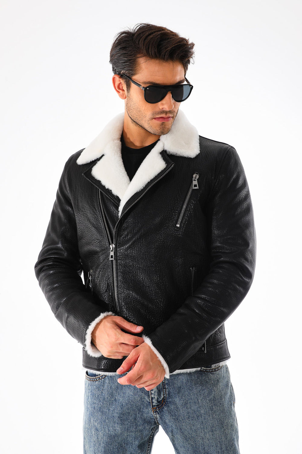 The Cortina Black Shearling Leather Jacket Fine Craftsmanship