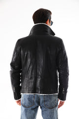 The Cortina Black Shearling Leather Jacket Fine Craftsmanship