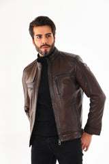 The Rossi Dark Brown Leather Jacket Exclusive Style