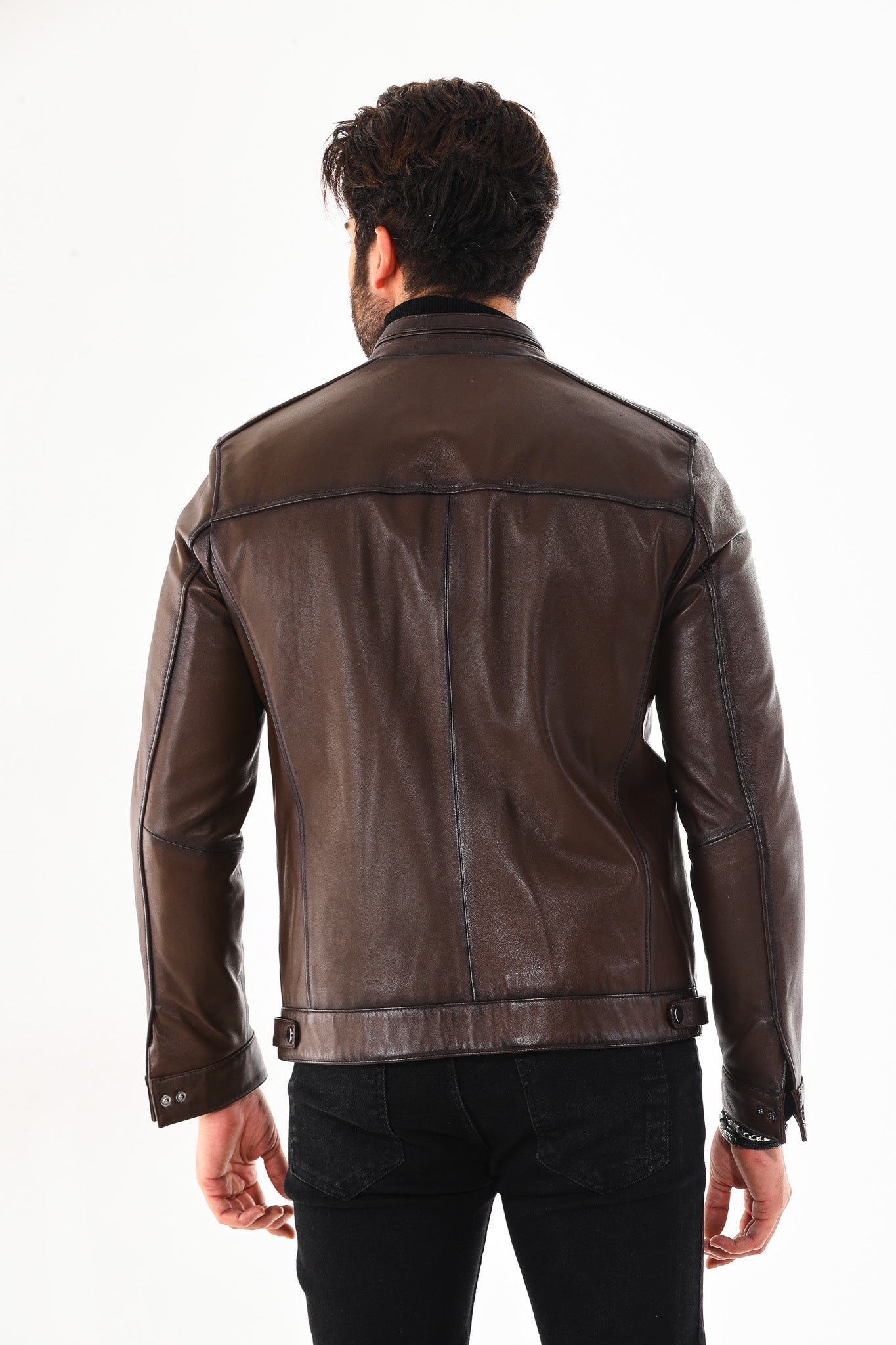 The Rossi Dark Brown Leather Jacket Exclusive Style