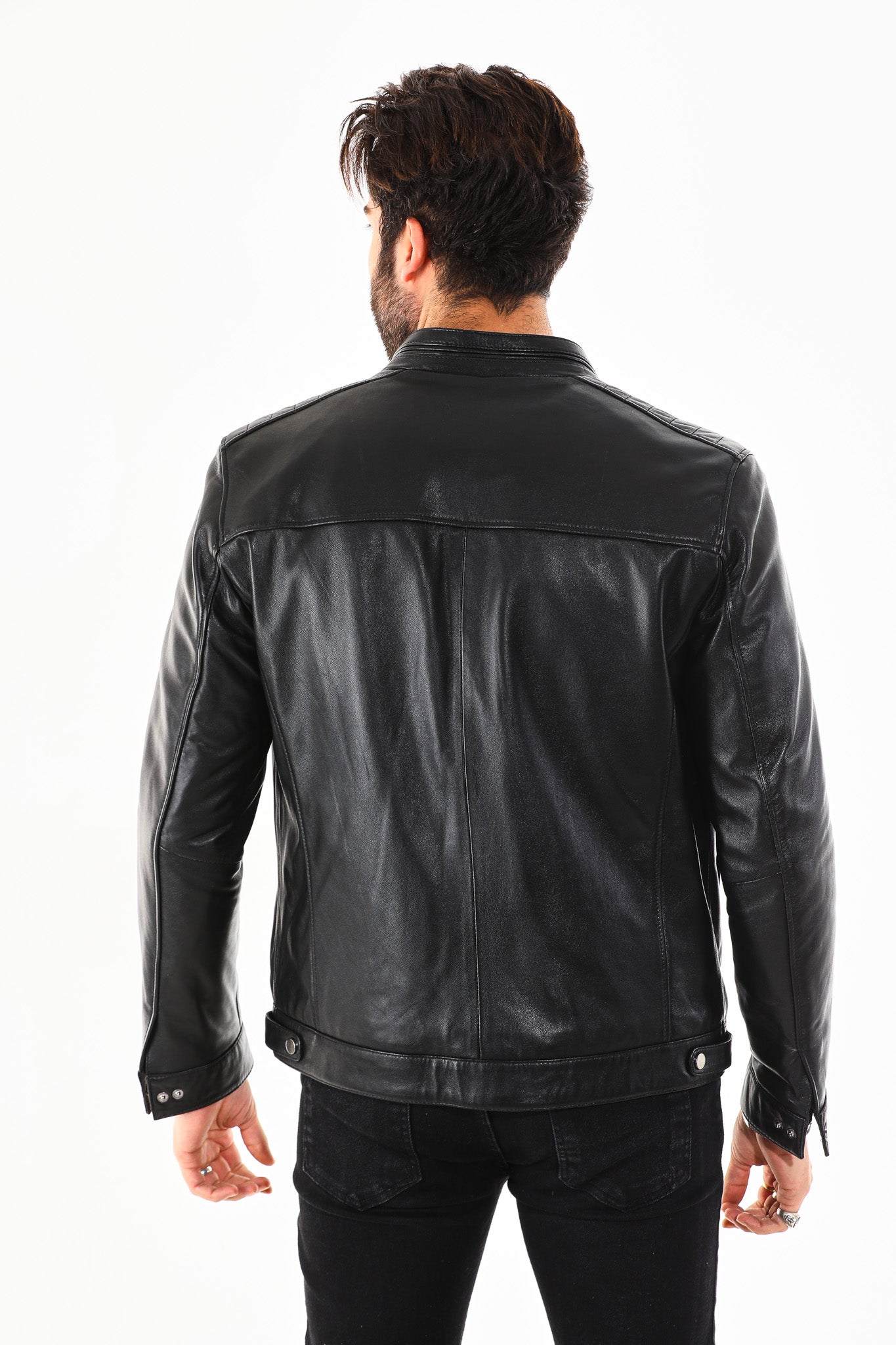 The Rossi Black Leather Jacket On Sale