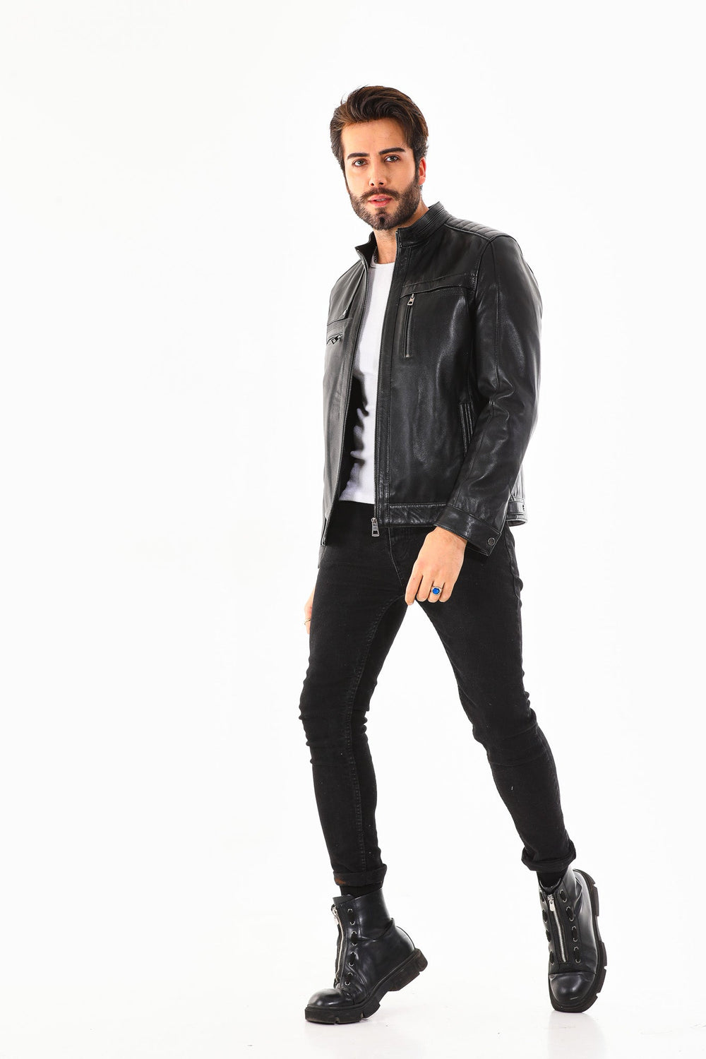 The Rossi Black Leather Jacket On Sale
