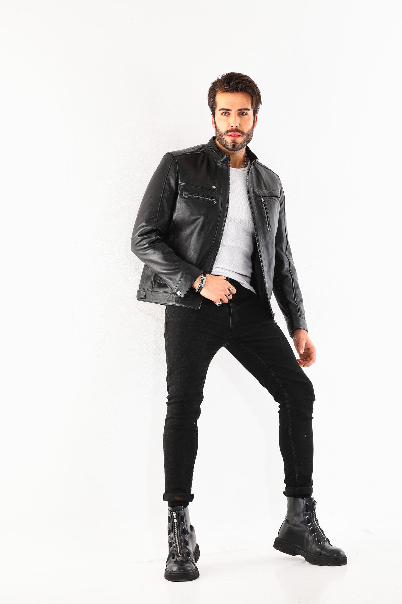 The Rossi Black Leather Jacket On Sale