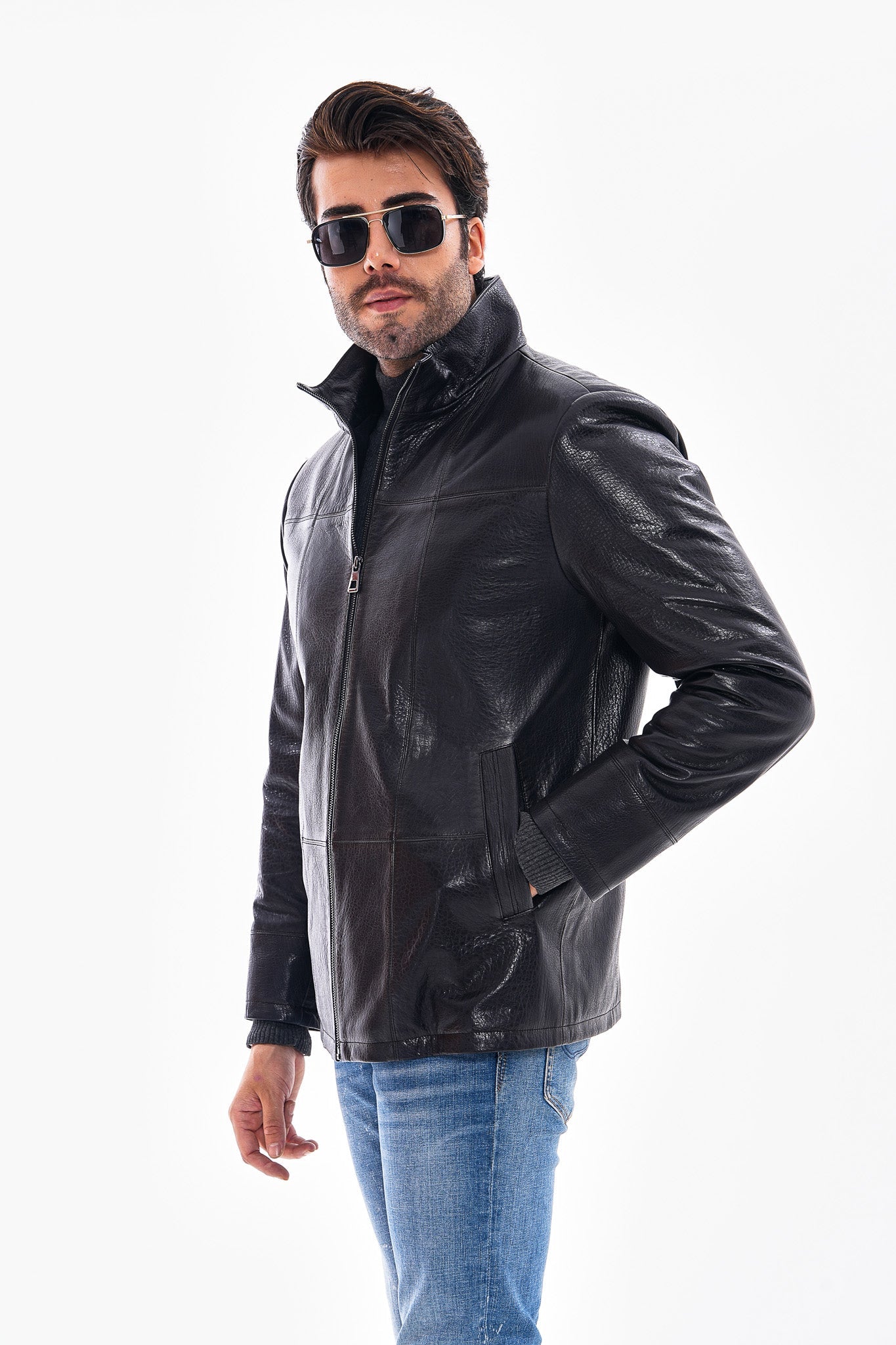 The Nero Black Leather Jacket For Sale