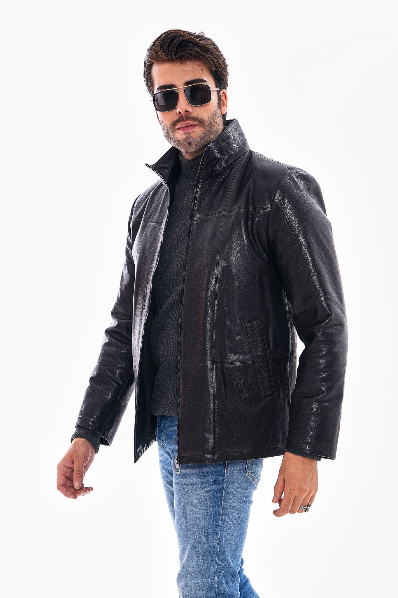 The Nero Black Leather Jacket For Sale