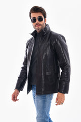 The Nero Black Leather Jacket For Sale