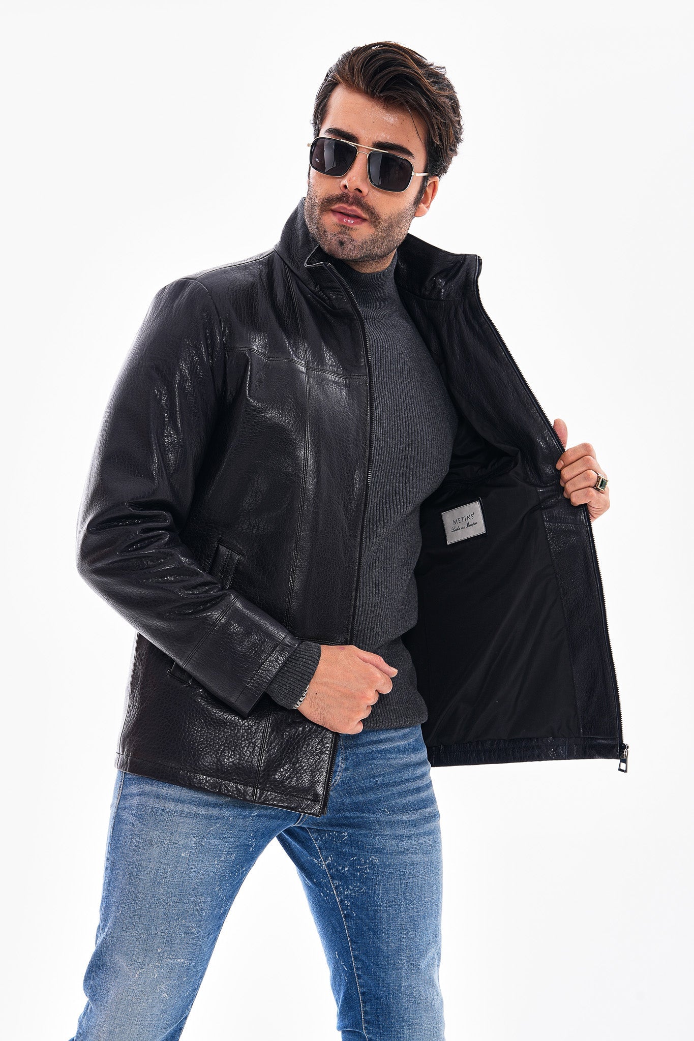 The Nero Black Leather Jacket For Sale