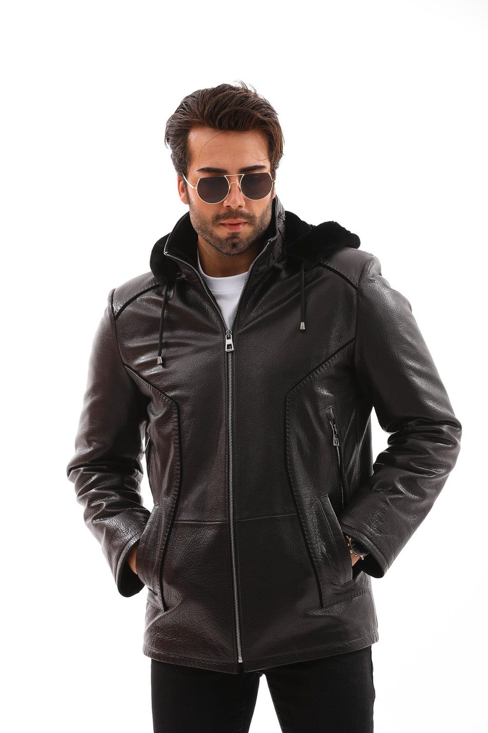 The Bergamo Black Shearling Leather Jacket All New