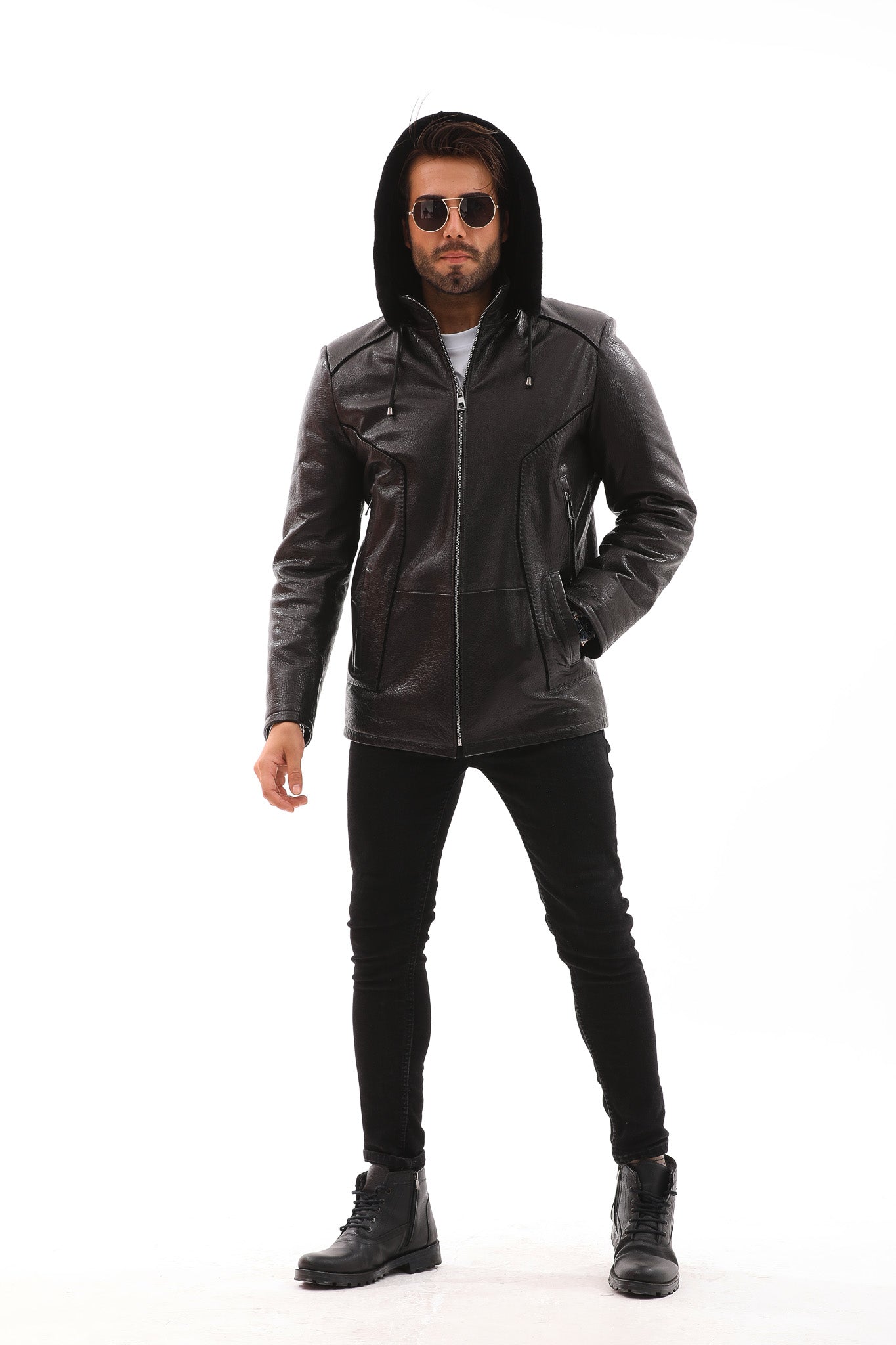 The Bergamo Black Shearling Leather Jacket All New