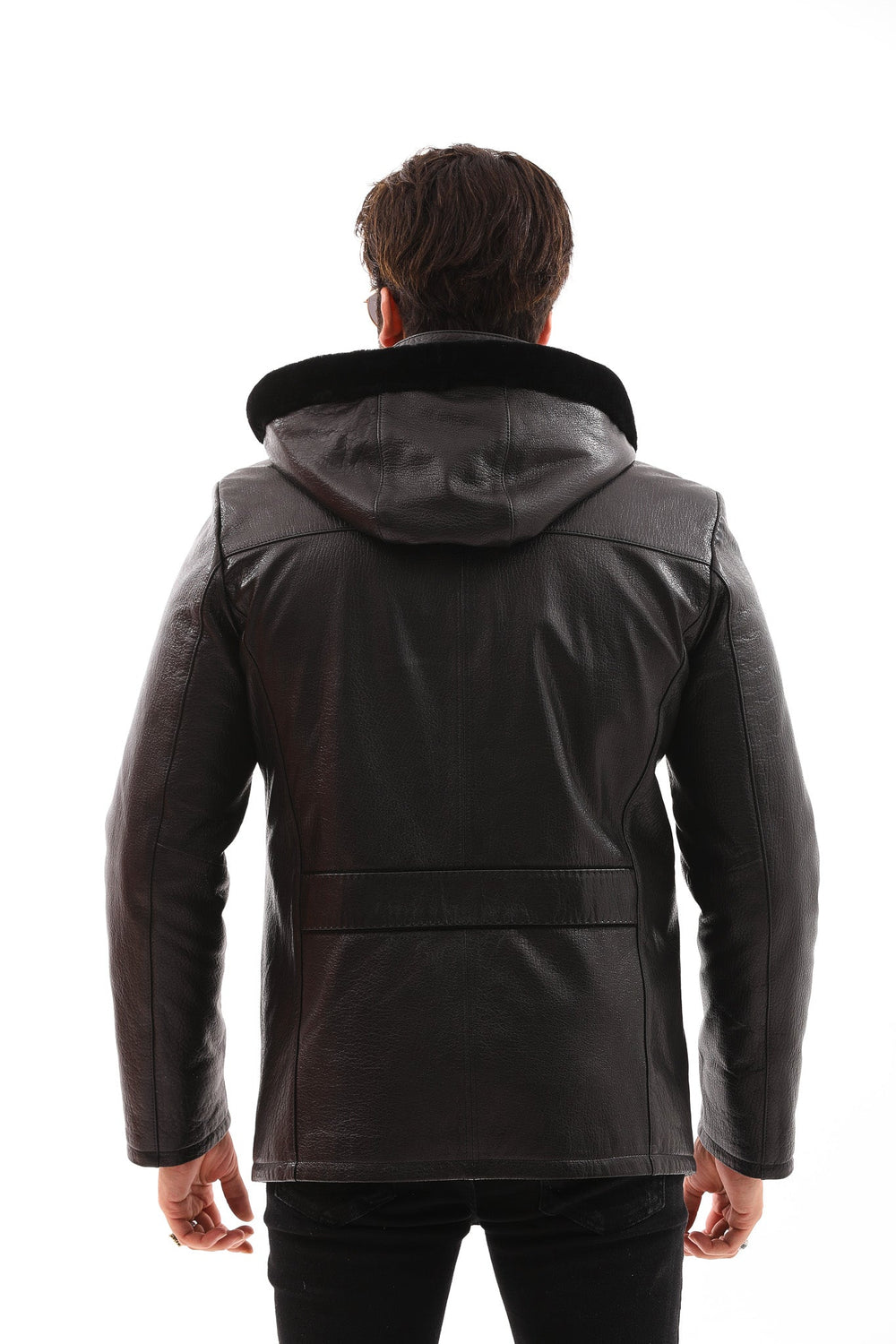 The Bergamo Black Shearling Leather Jacket All New