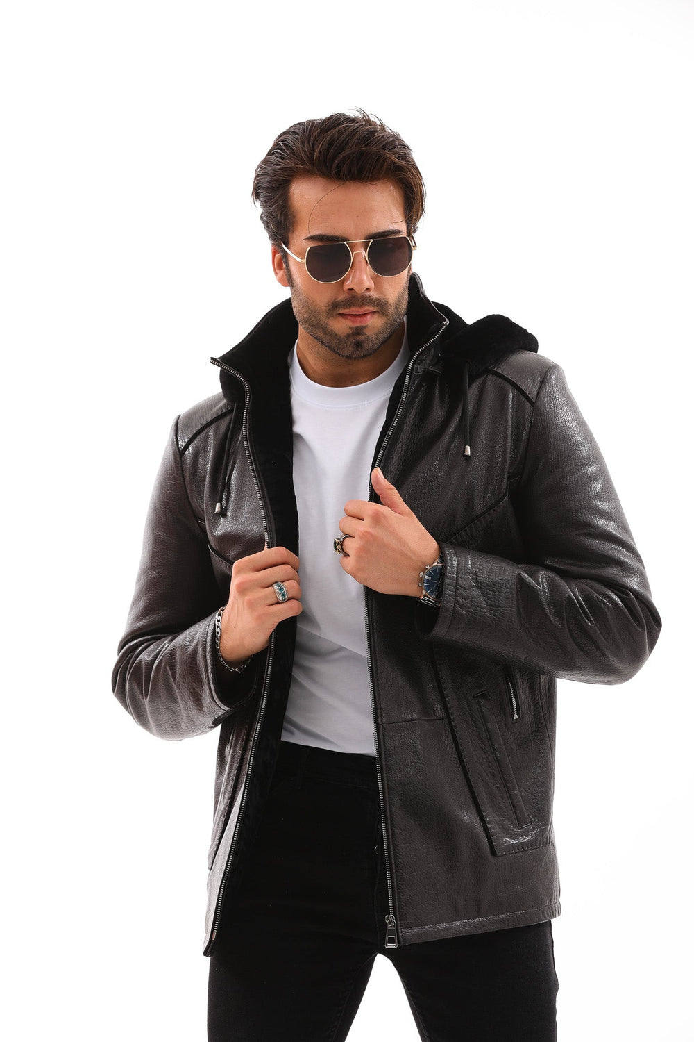 The Bergamo Black Shearling Leather Jacket All New
