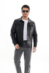 The Azzuro Black Leather Jacket Universal Fit