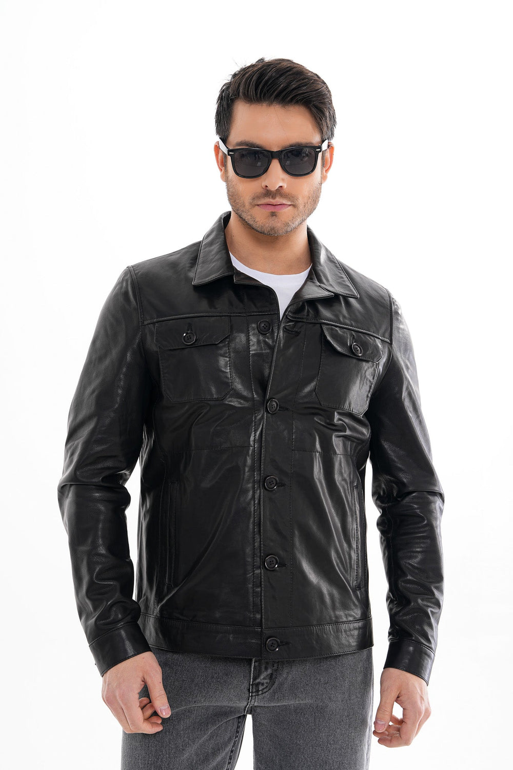The Azzuro Black Leather Jacket Universal Fit