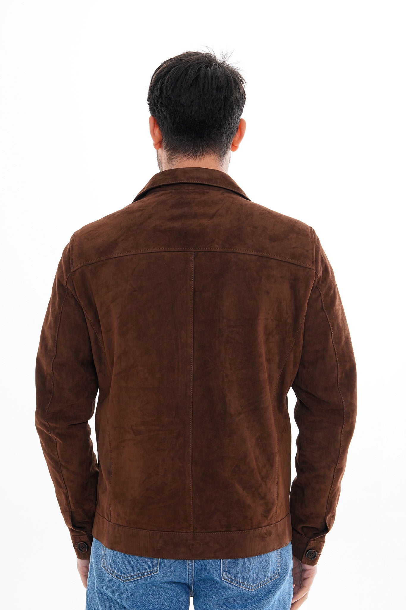 The Azzuro Suede Brown Leather Jacket Fine Craftsmanship