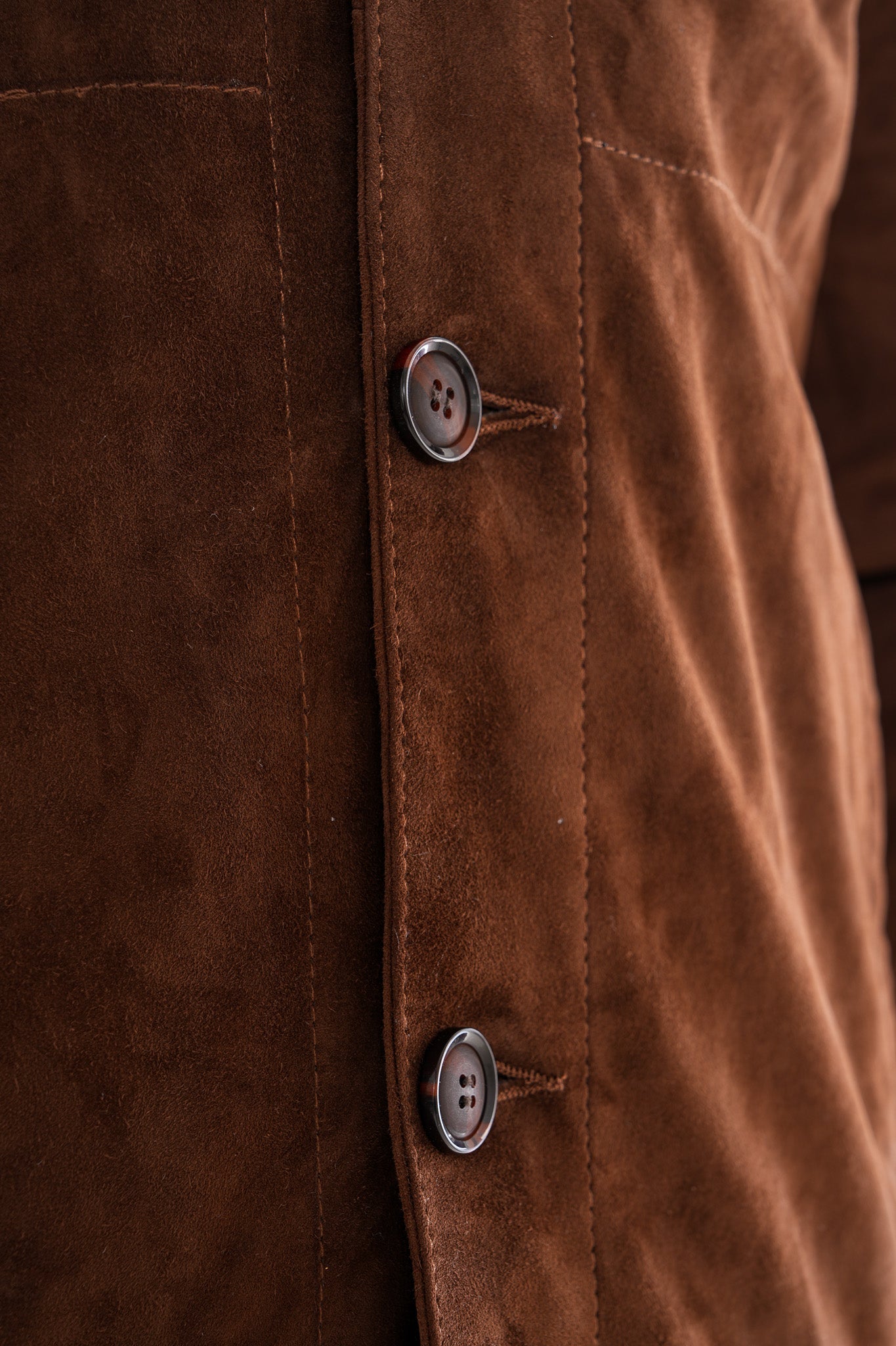 The Azzuro Suede Brown Leather Jacket Fine Craftsmanship