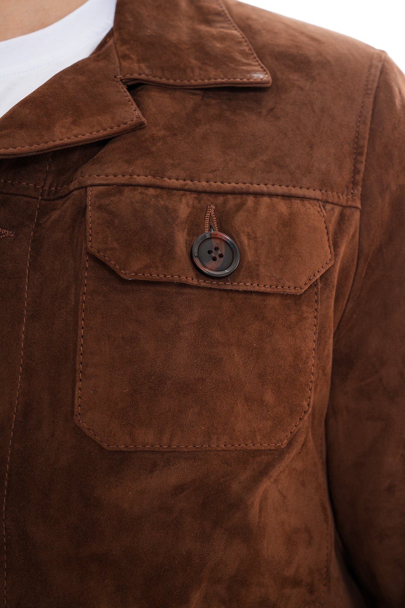 The Azzuro Suede Brown Leather Jacket Fine Craftsmanship