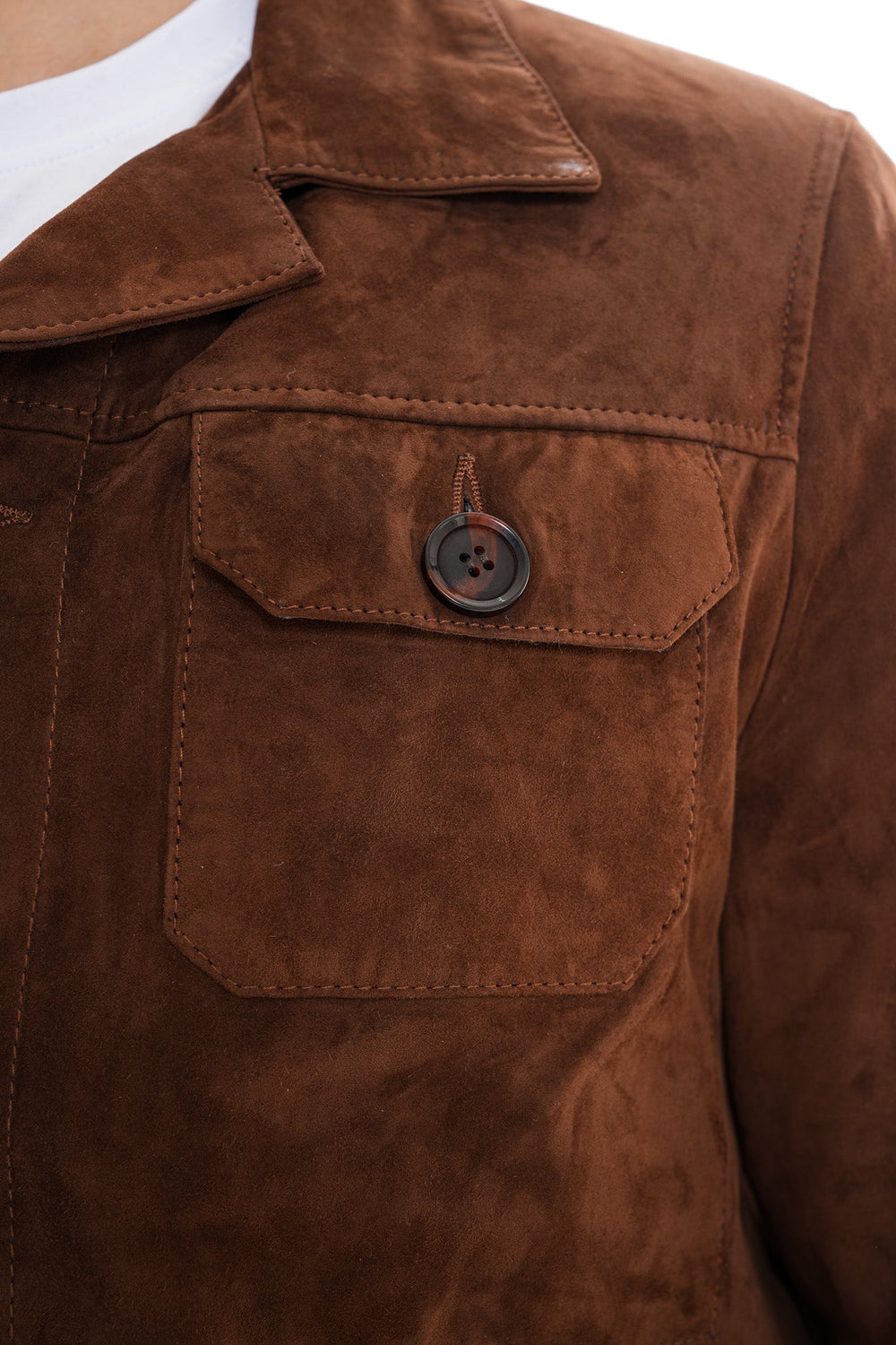 The Azzuro Suede Brown Leather Jacket Fine Craftsmanship