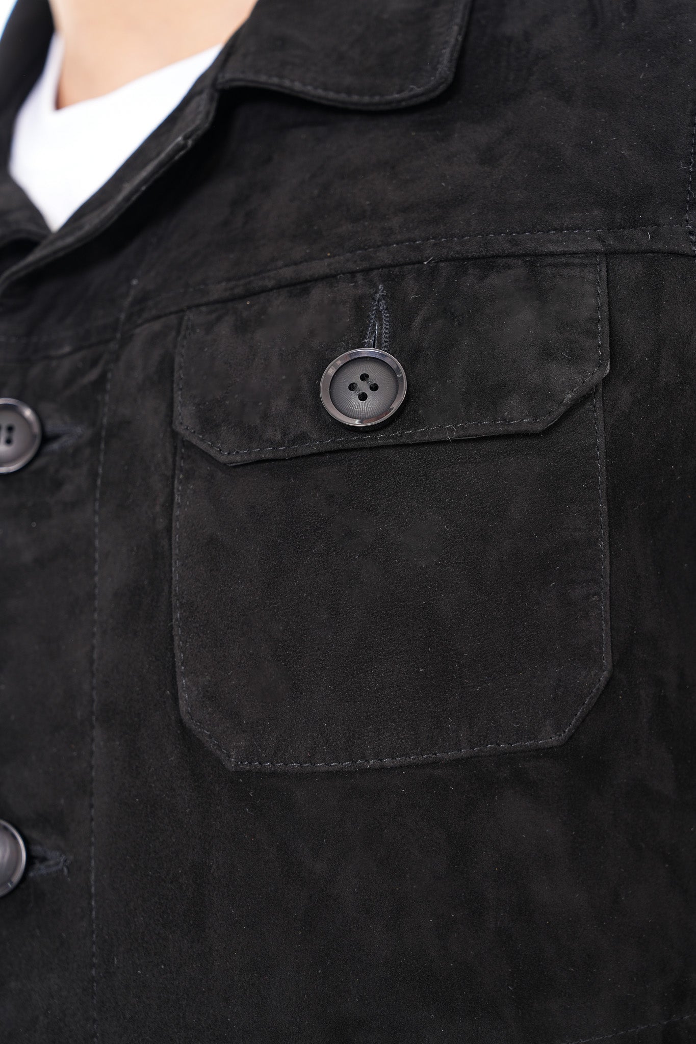 The Azzuro Suede Black Leather Jacket Exclusive Style