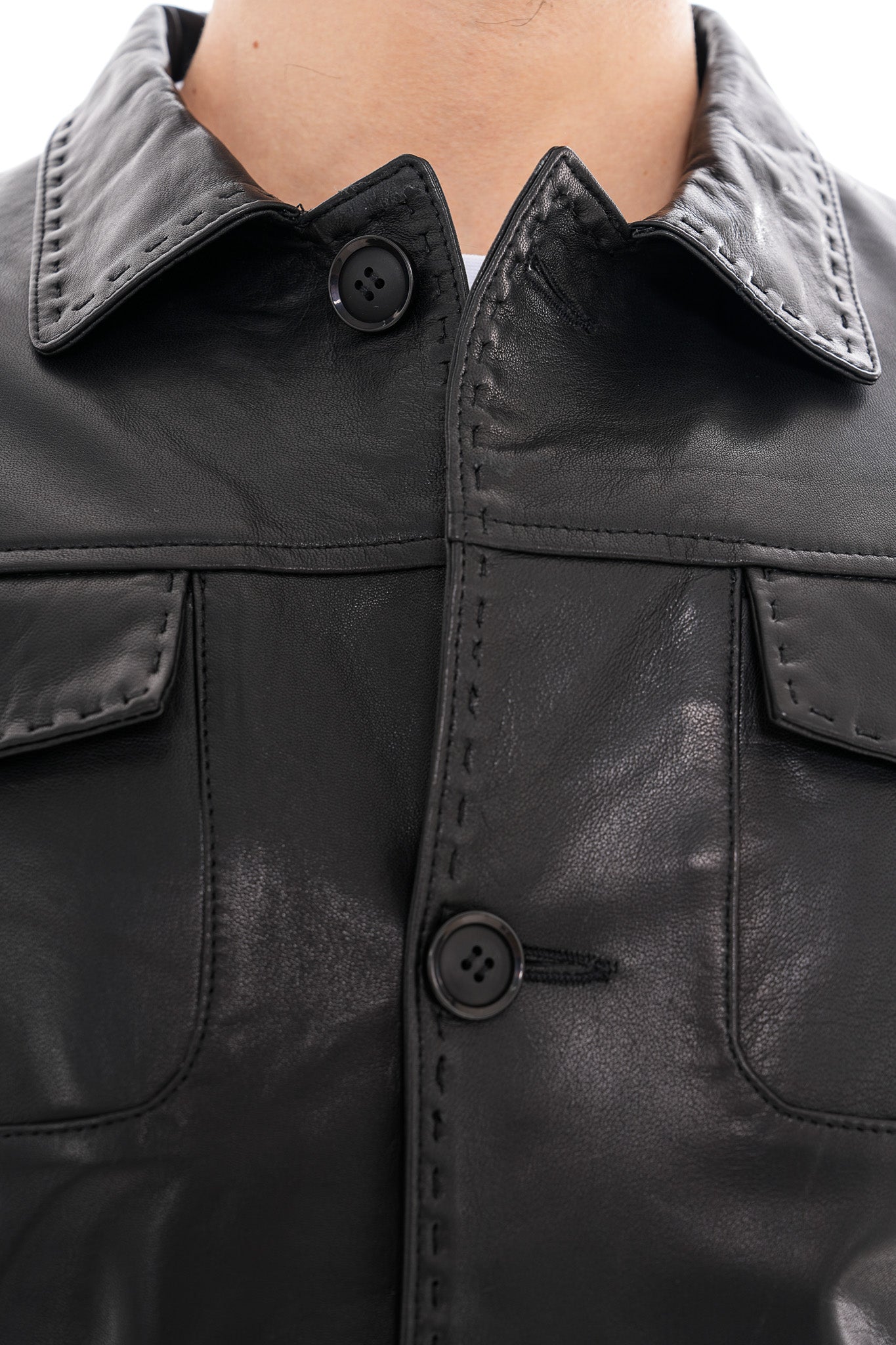 The Mantua Black Leather Jacket For Sale
