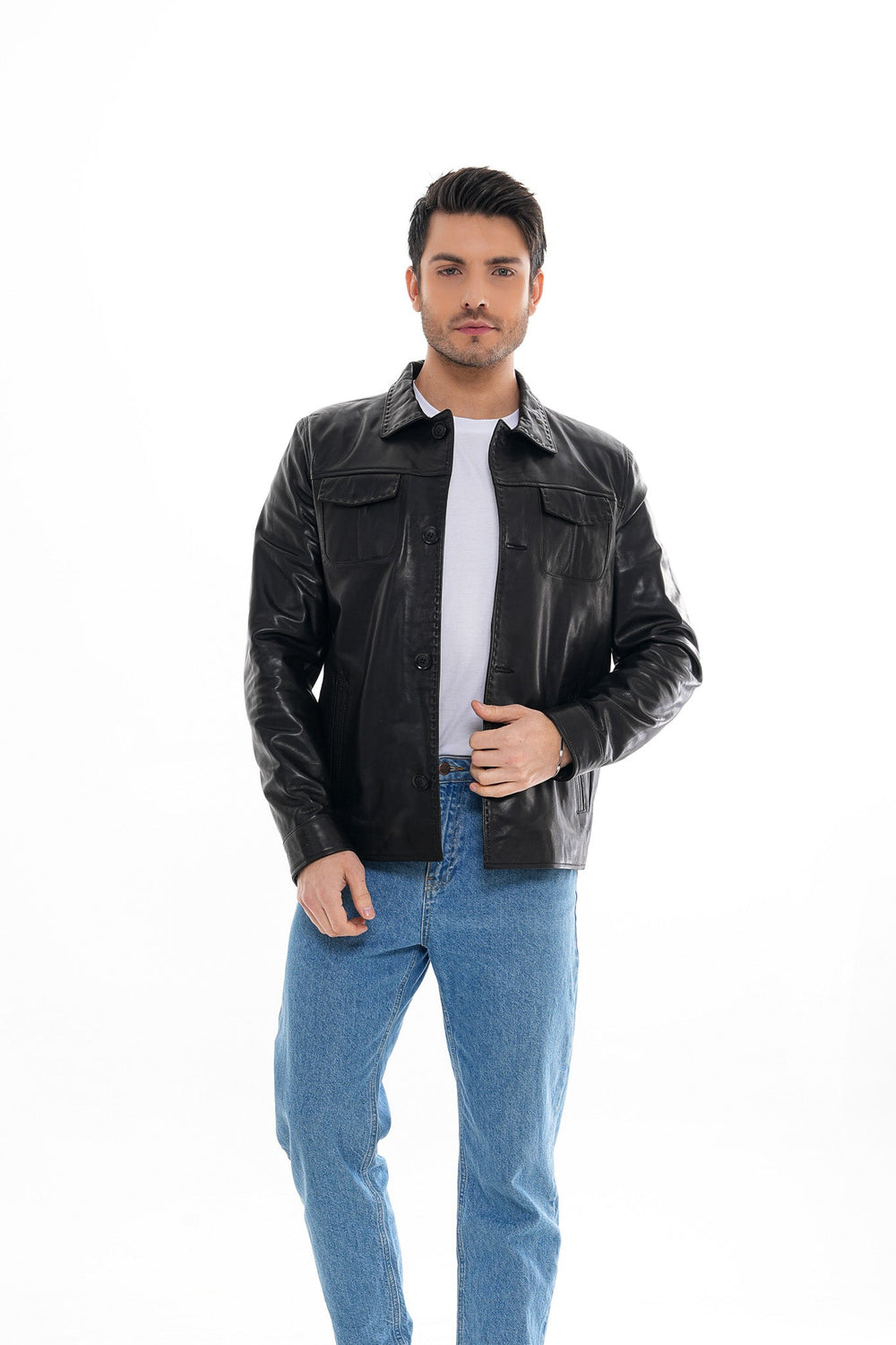 The Mantua Black Leather Jacket For Sale