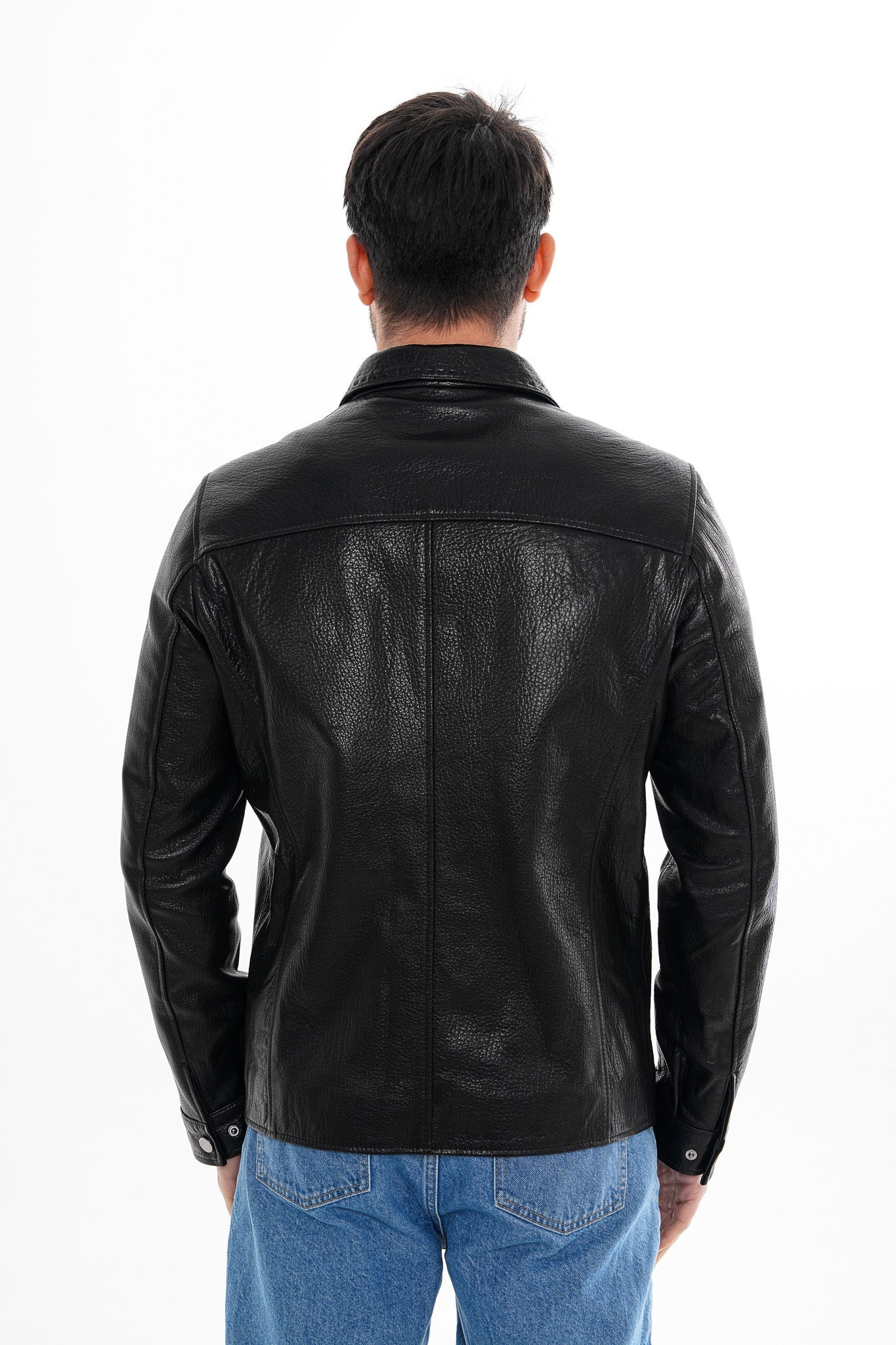 The Mantua Black Pebbled Leather Jacket All New