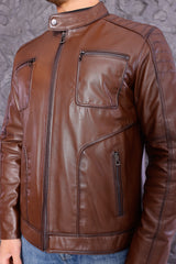 The Argento Brown Leather Jacket Fine Craftsmanship