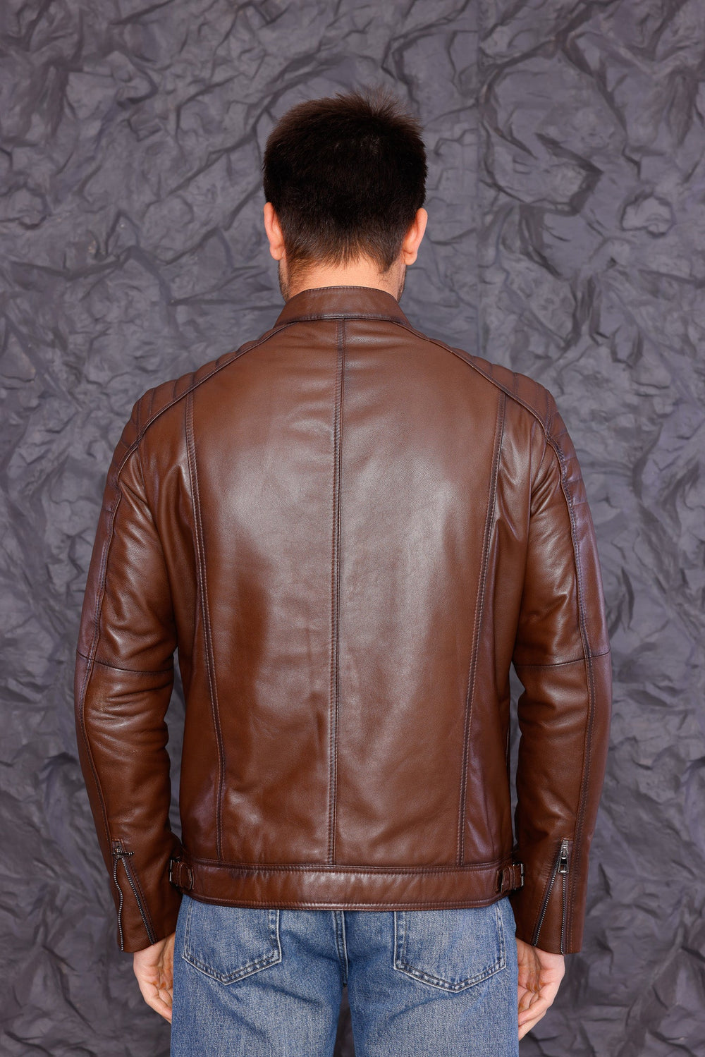 The Argento Brown Leather Jacket Fine Craftsmanship