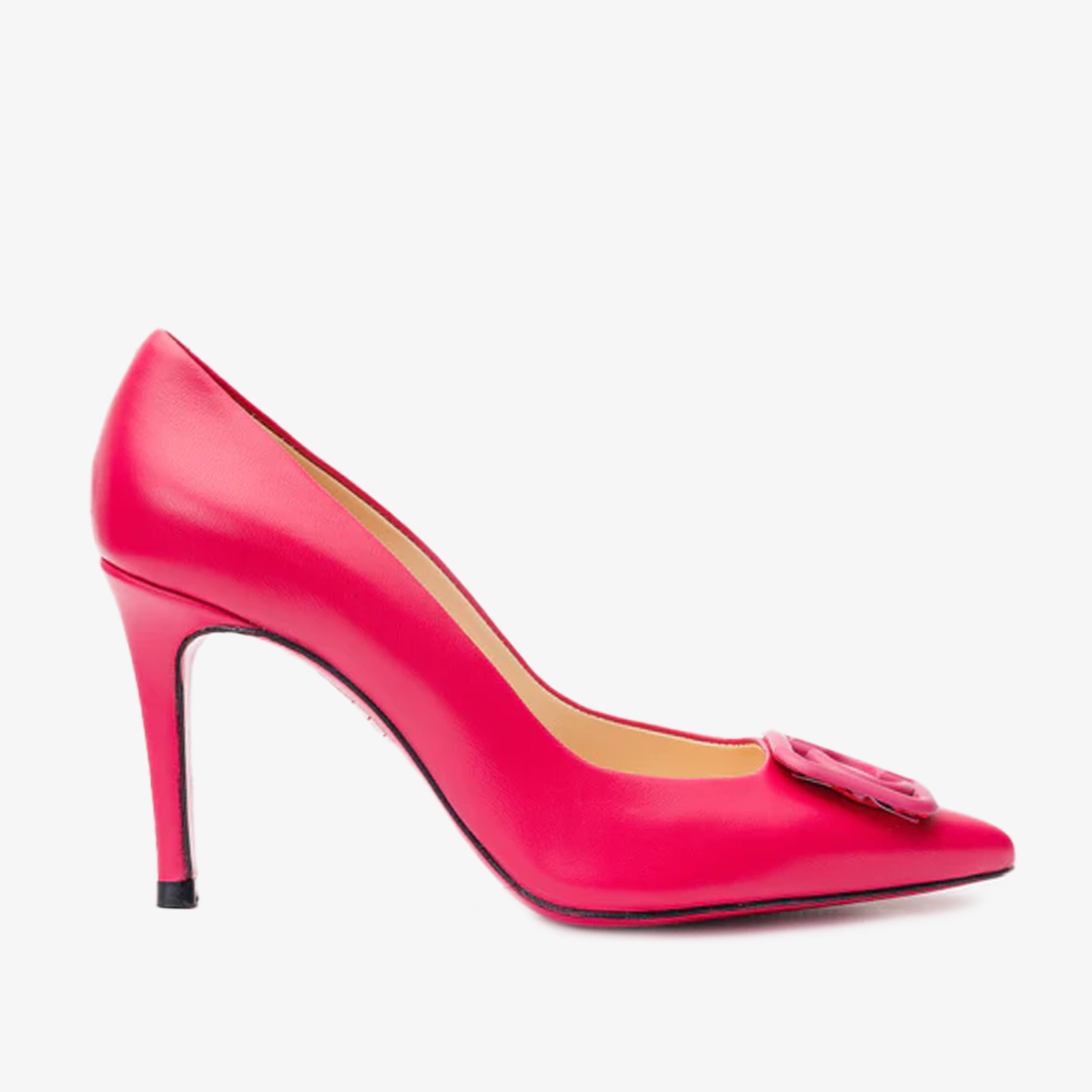 The Maneadero Pink Leather Pump Fuchsia Sole Shoe All New
