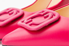The Maneadero Pink Leather Pump Fuchsia Sole Shoe All New