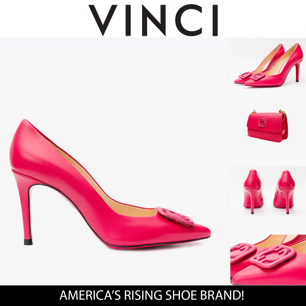 The Maneadero Pink Leather Pump Fuchsia Sole Shoe All New