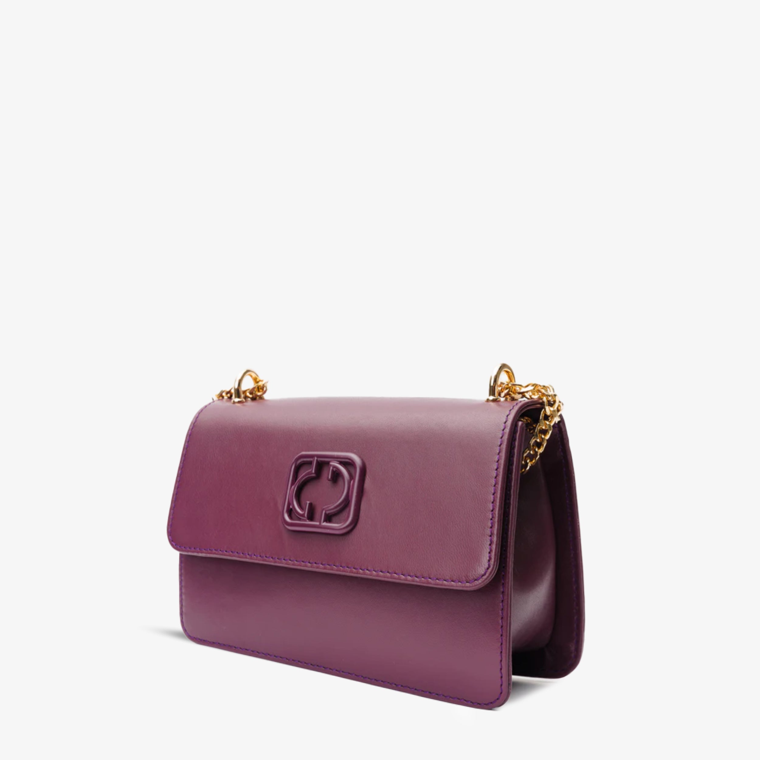 The Maneadero Purple Leather Handbag On Sale
