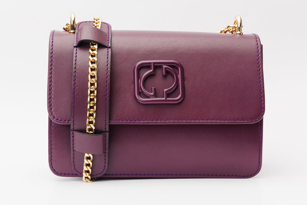 The Maneadero Purple Leather Handbag On Sale
