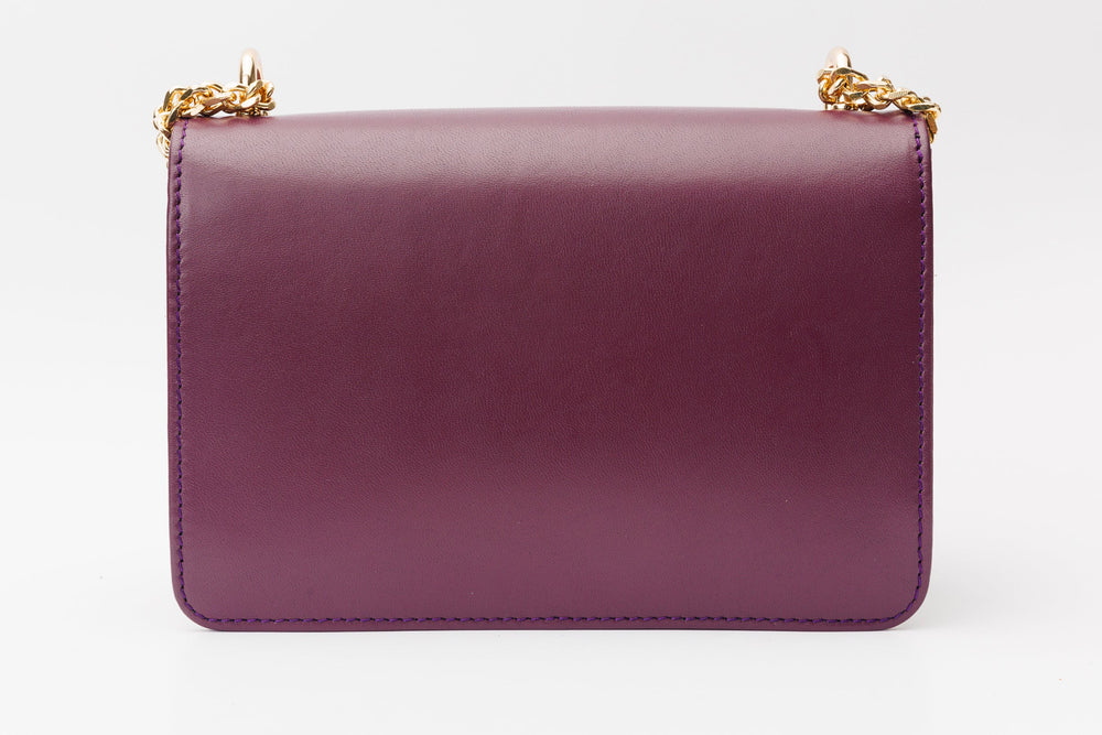 The Maneadero Purple Leather Handbag On Sale