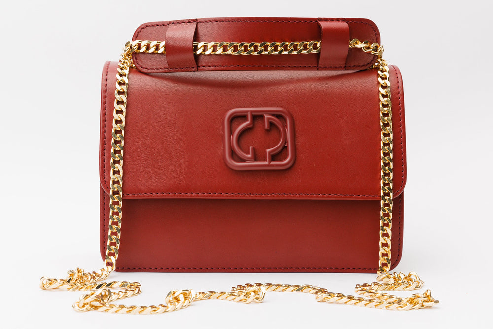The Maneadero Dark Red Leather Handbag All New