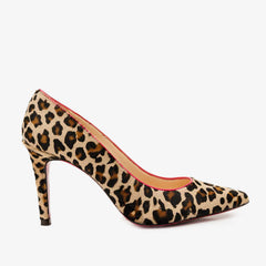 The Olbia Leopard Leather Pump Fuchsia Sole Shoe Universal Fit