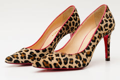 The Olbia Leopard Leather Pump Fuchsia Sole Shoe Universal Fit