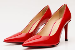 The Ege Red Leather Pump Fuchsia Sole Shoe Fine Craftsmanship