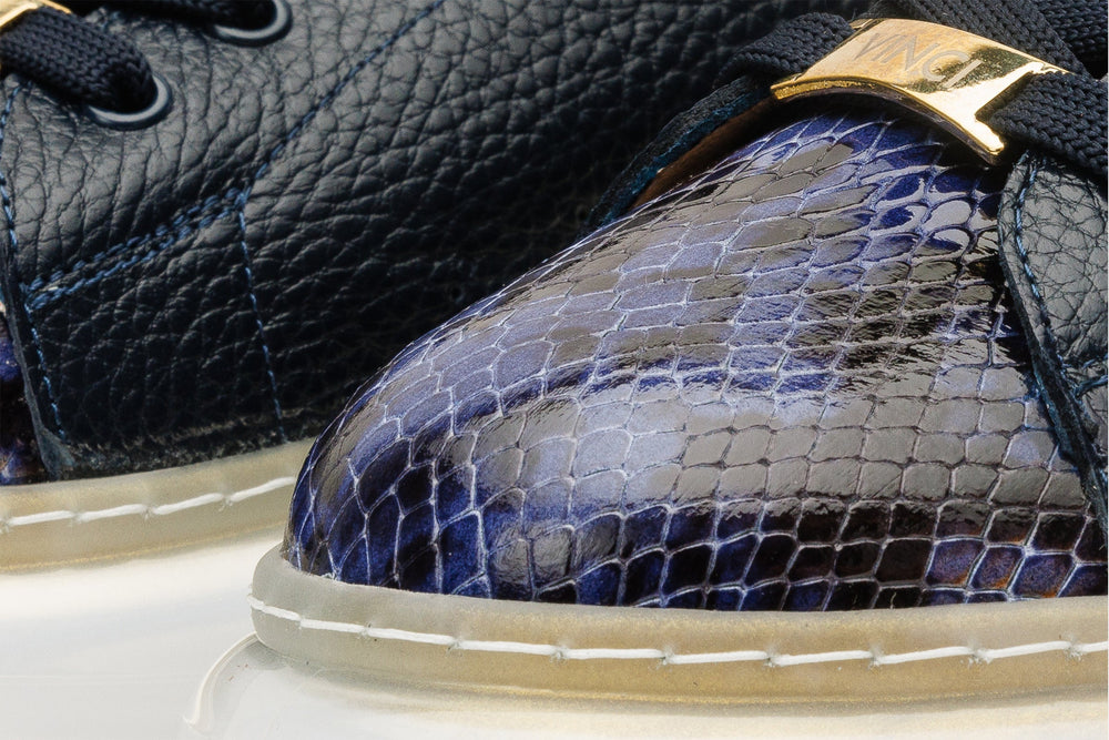 The Venezia Dark Blue Leather Sneaker Exclusive Style